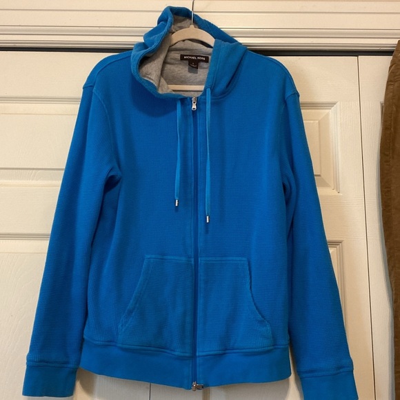 MICHAEL KORS waffle knit lined hoodie. Zipper. 100% cotton. Good condition. Sz L - Picture 2 of 10
